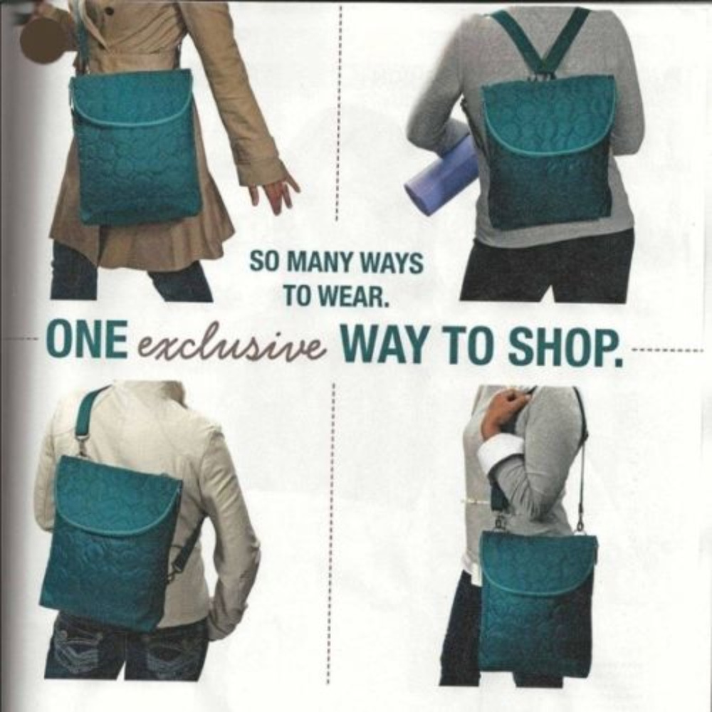 Thirty One Vary You BackpackPurse QuiltedDots Plum - Picture 3 of 3